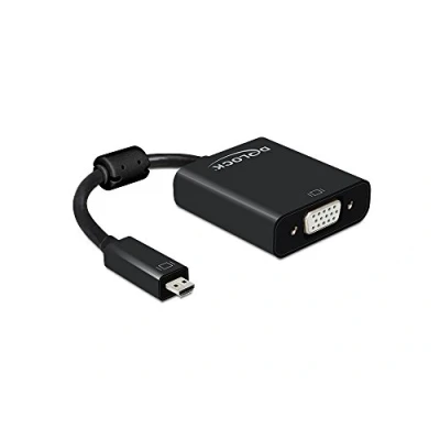 Afbeelding van Delock Adapter HDMI Micro D Stecker &gt; VGA Buchse mit Audio schwarz