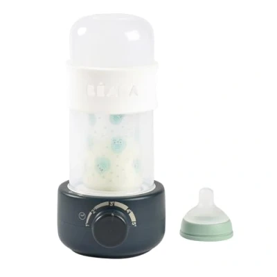 Afbeelding van BÉABA, Flessenwarmer/kleine potten, sterilisator voor flessen, fopspenen, moedermelkwarmer, zachte stoom, snelle verwarming, babymelk second, nachtblauw