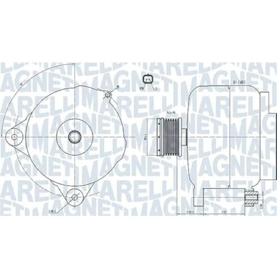 Afbeelding van MAGNETI MARELLI 063731876010 Dynamo / Alternator 14V 150A NISSAN: Juke, MICRA 3, Qashqai Qashqai+2 I, RENAULT: SCENIC 2, MEGANE 2