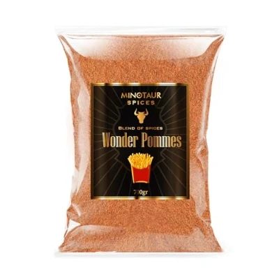 Afbeelding van Minotaur Spices I Wonder Appels 700 g Kruidenmix voor friet, zout friet in zak