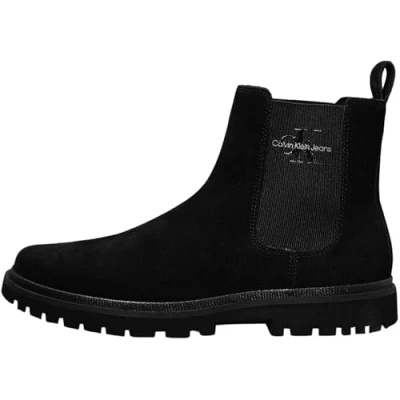 Afbeelding van Calvin Klein Jeans Chelsea Iconic Korte laarzen, Heren, Maat: 40, Triple black Veloursleer