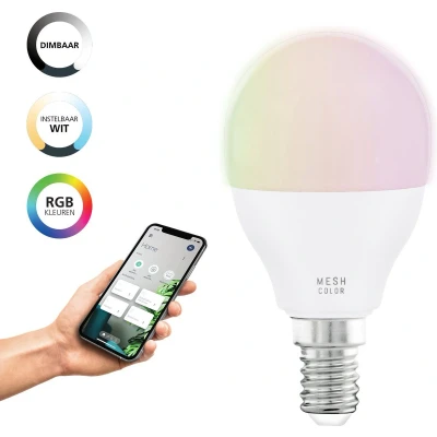 Afbeelding van EGLO connect.z Smart LED Lamp E14 Ø 4,5 cm Instelbaar RGB &amp; wit licht Dimbaar Zigbee