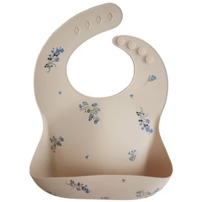 Afbeelding van Mushie siliconen slabbetje lilac flowers