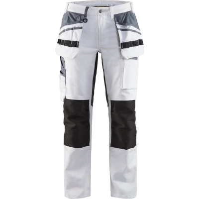 Afbeelding van Blåkläder Dames Schilders Werkbroek Stretch 7910 Wit/Zwart Maat 32