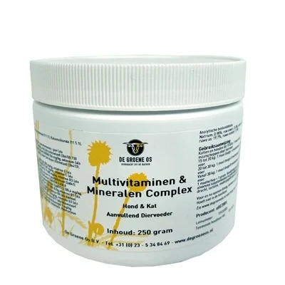 Afbeelding van De Groene Os Multivitaminen / Mineralen Complex Hond Kat 250 GR