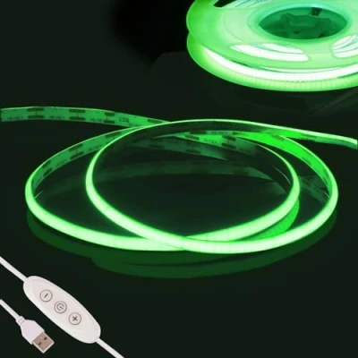 Afbeelding van Fosingut ledstrip, COB, 2 m, DC5 V, USB, voor slaapkamer, groen, 480 leds/m, CRI90+ dimbaar, flexibel, led, tv set, fancy licht, gaming, zelfklevend, keuken, feest, kast, doe het zelf