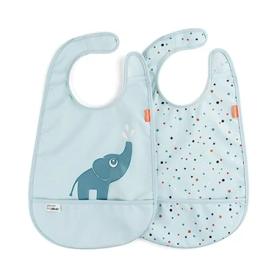 Afbeelding van Done by Deer slabbetje set van 2 Elphee Blue