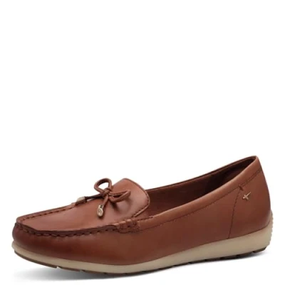 Afbeelding van Tamaris Mocassins, Dames, Maat: 41, Cognac nappa Leer