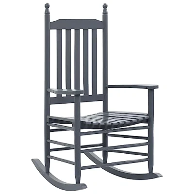 Image de vidaXL Chaise à bascule avec siège incurvé Gris Bois de peuplier45698