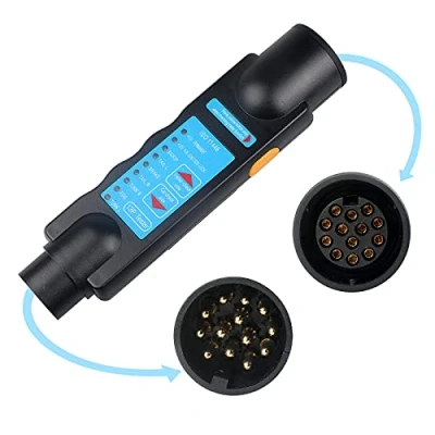 Afbeelding van AOHEWEI 13 polige aanhangerlichttester voor stekker en diagnostische van elektrische circuits, bekabeling, 12 V, sleepconnector, auto, caravan,