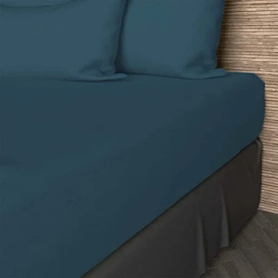 Afbeelding van Soleil d&#039;ocre Fitted Sheet, katoen, blauw, 140 x 190 cm
