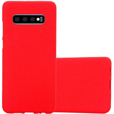 Afbeelding van Cadorabo Hoesje geschikt voor Samsung Galaxy S10 PLUS in FROST ROOD Beschermhoes gemaakt van flexibel TPU silicone Case Cover