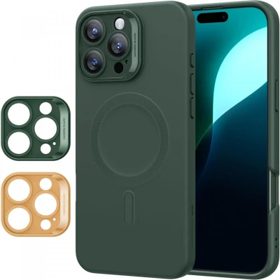 Afbeelding van ESR Cloud Soft HaloLock Hoesje Geschikt voor Apple iPhone 16 Pro Compatibel met MagSafe en Siliconen Back Cover Magnetische Beschermhoes Groen