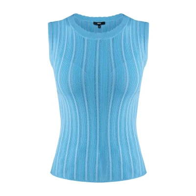 Afbeelding van Mexx Lily Classic Ajour Tanktop Sea Blue Vrouwen Blauw Maat L
