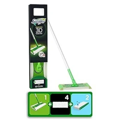 Afbeelding van Swiffer Vloerreiniger 3D Clean Starterskit 1 + 4 Droge En 2 Vochtige Vloerdoekjes