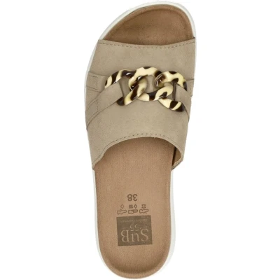 Afbeelding van SUB55 ABBY Muiltjes, Dames, Maat: 39, Beige Leer
