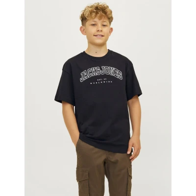 Afbeelding van Jack &amp; Jones Junior Jjecaleb TEE O NECK Tshirt print Black voor kinderen, Maat: 164,