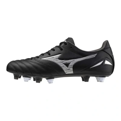 Afbeelding van Mizuno Morelia NEO IV PRO MIX Voetbalschoenen met metalen noppen, Heren, Maat: 42, Black/galaxy silver Hoogwaardig imitatieleer