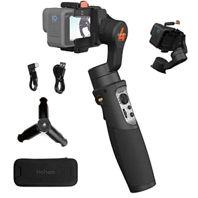 Afbeelding van Hohem iSteady Pro 4 3 assige draagbare stabilisator, verbeterde gimbal, compatibel met Gopro Hero 13/12/11/10/9/8/7/6/5/DJI Osmo Action, voor sportcamera van dezelfde grootte, getimed schieten