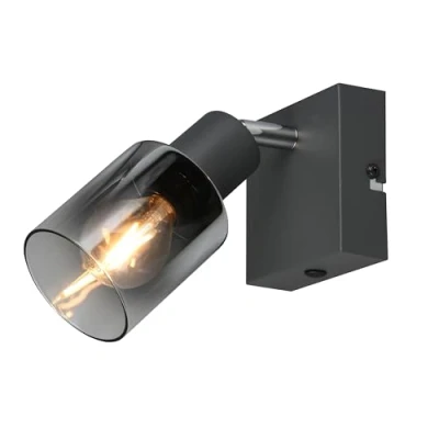 Afbeelding van Reality Leuchten CADIZ R81781042 Wandlamp, antraciet metaal, gespoten chroom glas, excl. 1x E14