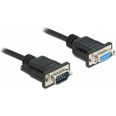 Afbeelding van DeLOCK 86601 seriële kabel Zwart 1 meter RS 232 Sub D9