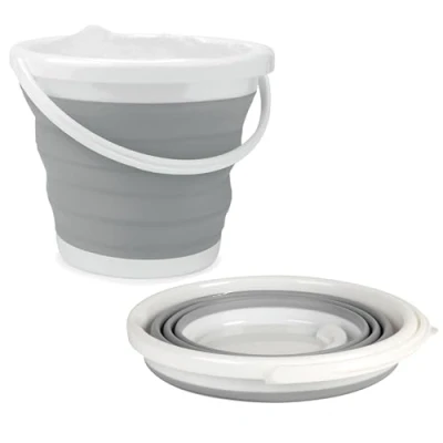 Afbeelding van Beldray LA028495GRY Opvouwbare emmer, 10 l, kleine emmer voor het reinigen van huis, auto&#039;s en camping, gebruik binnen buiten, compact ruimtebesparend design, grijs