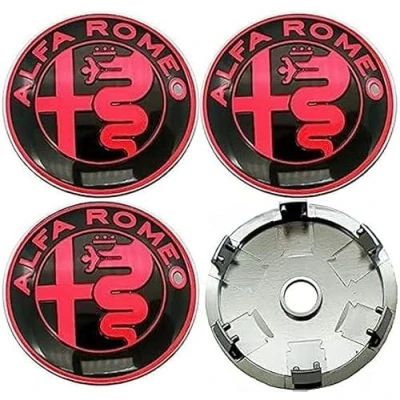 Afbeelding van Set van 4 wieldoppen voor Alfa Alpha Romeo 159 147 156 Giulietta Mito 60 mm, accessoires banden en velgen, autodecoratie