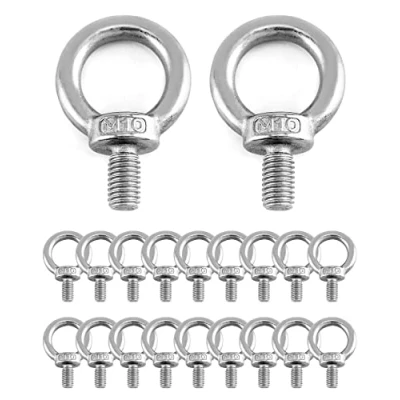 Afbeelding van QWORK 20 stuks M10 hebering, ringschroeven, mannelijke schroefdraad, voor zeevaartschroeven en machinebouw hefapparaten (200 kg)