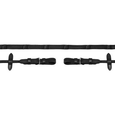 Image de Schockemöhle Rênes Durasoft Rolled Noir/Argent