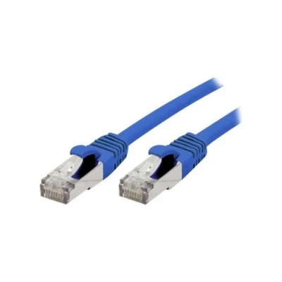 Image de exertis Connect Cordon de raccordement RJ 45 (M) pour 20 m SFTP, PiMF CAT 6a sans halogène, moulé, crochet bleu