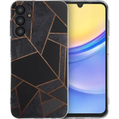 Afbeelding van iMoshion hoesje Geschikt voor Samsung Galaxy A15 (5G) / (4G) Siliconen Design Zwart Black Graphic