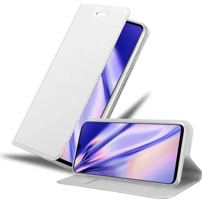 Afbeelding van Cadorabo Hoesje geschikt voor Huawei MATE 20 in CLASSY ZILVER Beschermhoes met magnetische sluiting, standfunctie en kaartvakje Book Case Cover Etui