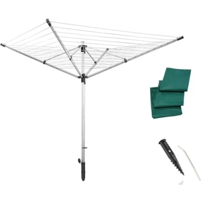 Afbeelding van Leifheit droogmolen Lino Lift 600 quick start (evo) incl. beschermhoes grondplug in hoogte verstelbaar 60 m drooglengte 6 wasmachineladingen