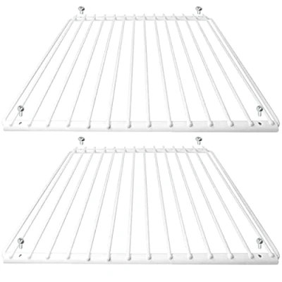 Afbeelding van SPARES2GO Set van 2 kunststof planken voor koelkast en vriezer, compatibel met LG (wit)