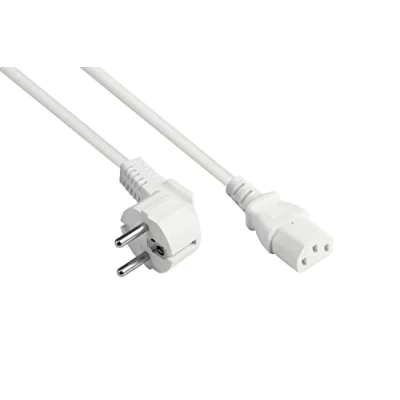 Afbeelding van Good Connections P0130 W030 netsnoer type E+F (CEE 7/7 hoek) naar C13, 3 m, wit