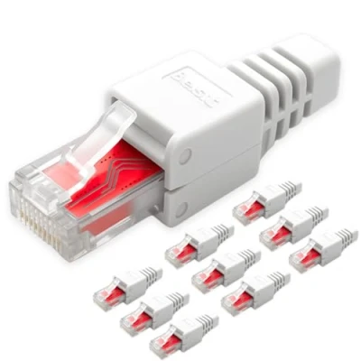 Afbeelding van Germany B.e.s.t 10 stuks RJ45 CAT6 netwerkstekkers zonder gereedschap UTP LAN kabelconnector voor CAT5, CAT6, CAT7 geschikt leg en aansluitkabels