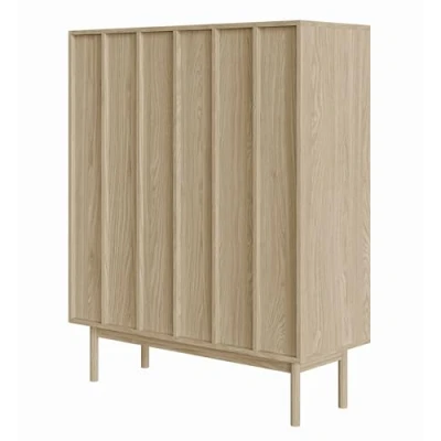 Afbeelding van Selsey Hoge ladekast Neksto 100 cm Geolied eiken tweedeurs
