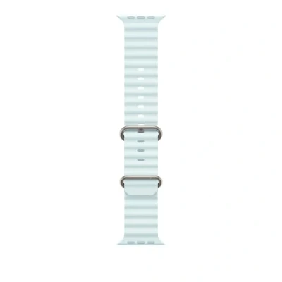 Afbeelding van Apple Watch 49mm Ocean Band Natural Titanium Finish Ice Blue