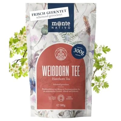 Afbeelding van Monte Nativo Meidoornthee (300 g), voorzichtig gedroogd, 100% zuiver en natuurlijk, als kruidenthee, ijsthee of geschenkthee, fruitthee
