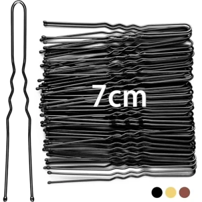 Afbeelding van Mbsomnus 50 stuks U vormige haarspelden 7 cm metalen voor vrouwen meisjes haaraccessoires goud bruin
