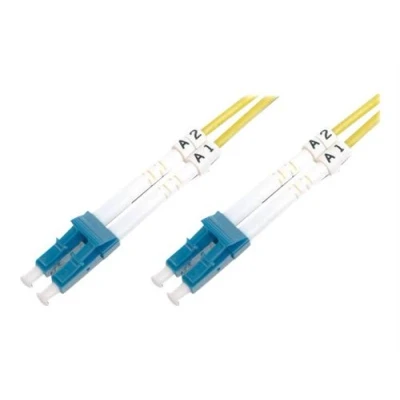 Image de DIGITUS Professional Cordon de raccordement mode unique LC/PC (M) pour LC/APC 2 m fibre optique duplex 9 / 125 micromètres OS1 sans halogène jaune