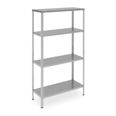 Afbeelding van Relaxdays Gegalvaniseerd metalen rek, 4 legplanken, tot 160 kg, rek van robuust staal, kelderrek, 150 x 75 30 cm, zilver