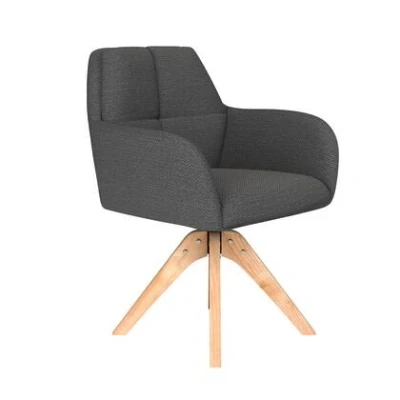 Afbeelding van Housecraft Living Pete Eetkamerstoel Draaibaar Hout Grijs