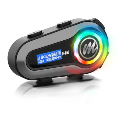 Afbeelding van Moman Motorhelm, H4M met【LCD display en 6 EQ modi】 Handsfree motorfiets draadloze hoofdtelefoon eenmalig gebruik Headset 5.3 chip met microfoon hifi stereo FM radio spraakassistent AI IPX6 waterdicht