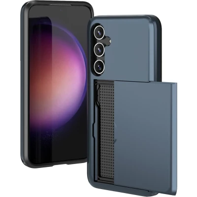 Afbeelding van iMoshion Hoesje Geschikt voor Samsung Galaxy S23 FE Ruimte 2 pasjes Backcover met pasjeshouder Donkerblauw