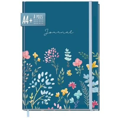 Afbeelding van Paper &amp;you® Bullet Journal, gestippeld, A4+, Happy Flower elastiek, 156 pagina&#039;s, schetsboek, duurzaam en klimaatvriendelijk