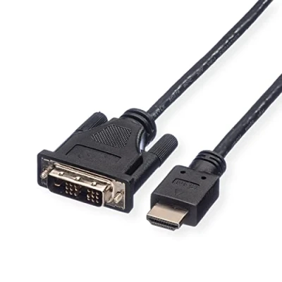 Afbeelding van ROLINE Monitorkabel DVI (18+1) HDMI, M/M, zwart, 1 m