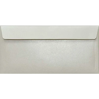 Afbeelding van 100 crèmekleurige enveloppen met parels, DIN lang, recht, 110 x 220 mm, Sirio Pearl Oyster Shell, 120 g, glanzend, DL, metallic, hoogwaardig