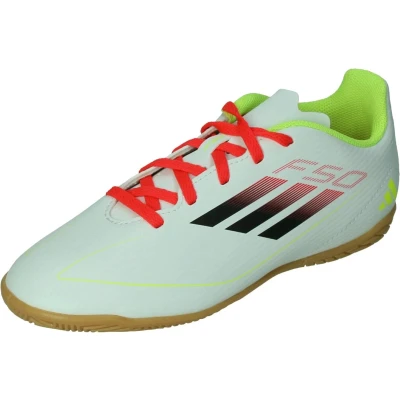 Afbeelding van adidas Performance F50 CLUB IN Unisex Zaalvoetbalschoenen voor kinderen, Maat: 32, Footwear white/core black/solar yellow Textiel/ synthetisch