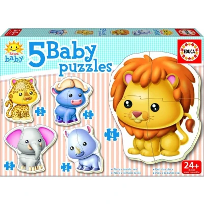 Afbeelding van Educa 5 Puzzels Baby dieren 3 tot stukjes